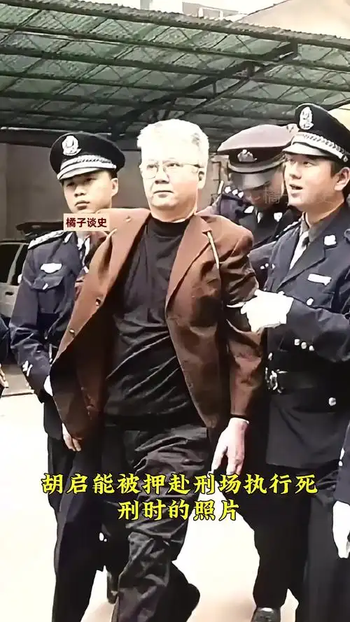 2003年,胡启能被押赴刑场执行死刑前的照片