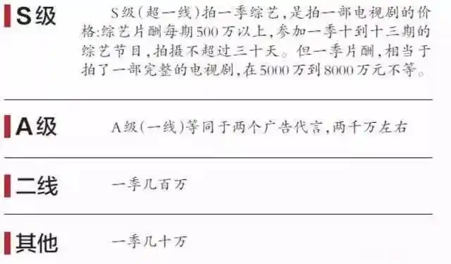 明星综艺片酬有多高1亿费用8000万给明星