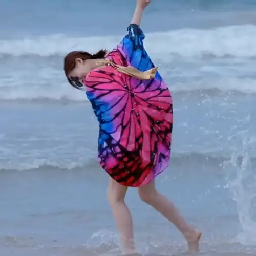 李一桐可同印花度假海边沙滩泳衣夏可太多别想连衣裙