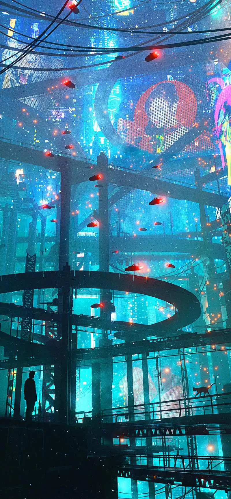 赛博朋克风格世界手机壁纸