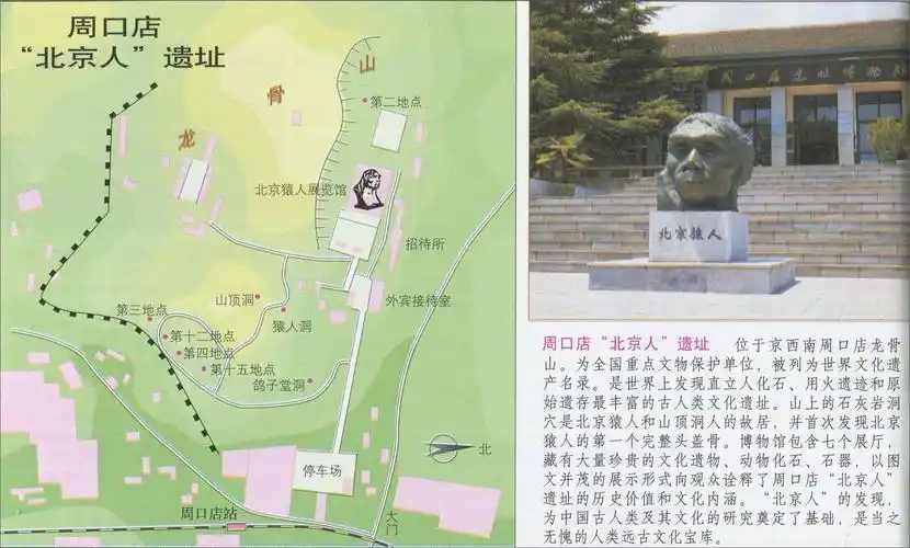 周口店北京人遗址旅游地图北京旅游地图库
