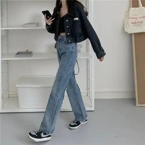 女装新款胖mm大码阔腿裤5xl200斤实拍秋装韩版后背系绳牛仔裤