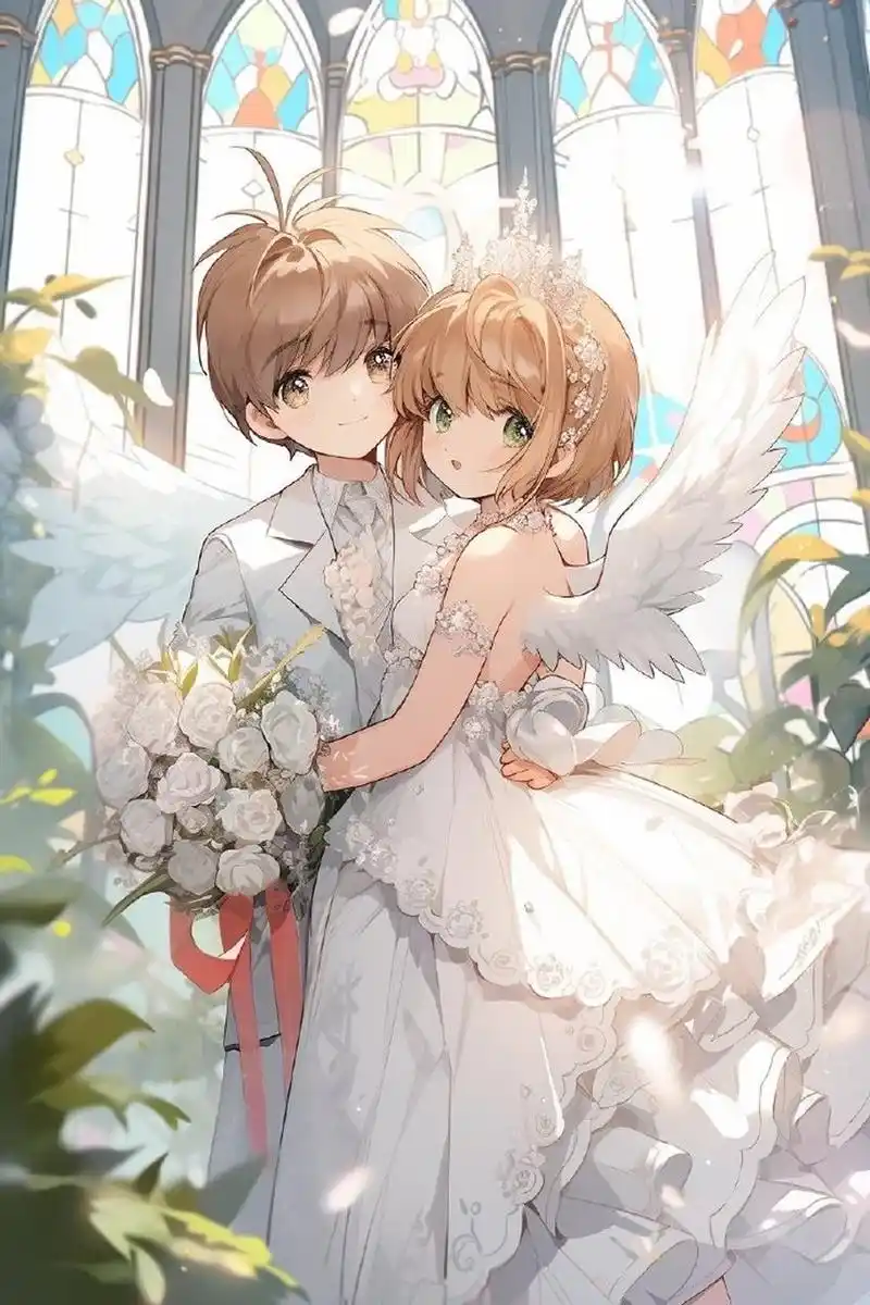 魔卡少女樱  婚纱版狼樱[心] #动漫cp