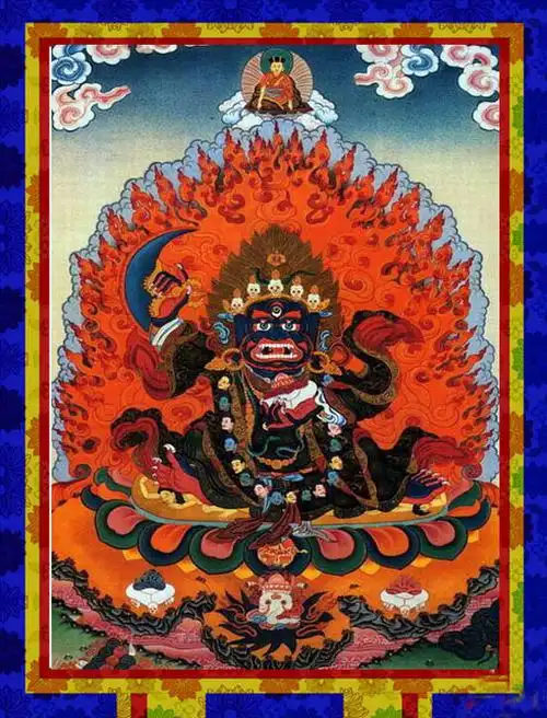 新款高端唐卡纯棉棉线十字绣佛像二臂玛哈嘎拉十字绣套件