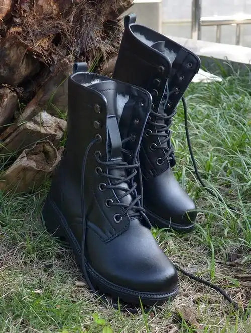 正品女士部队靴作训靴学生超强人气真皮高帮加绒保暖鞋特种