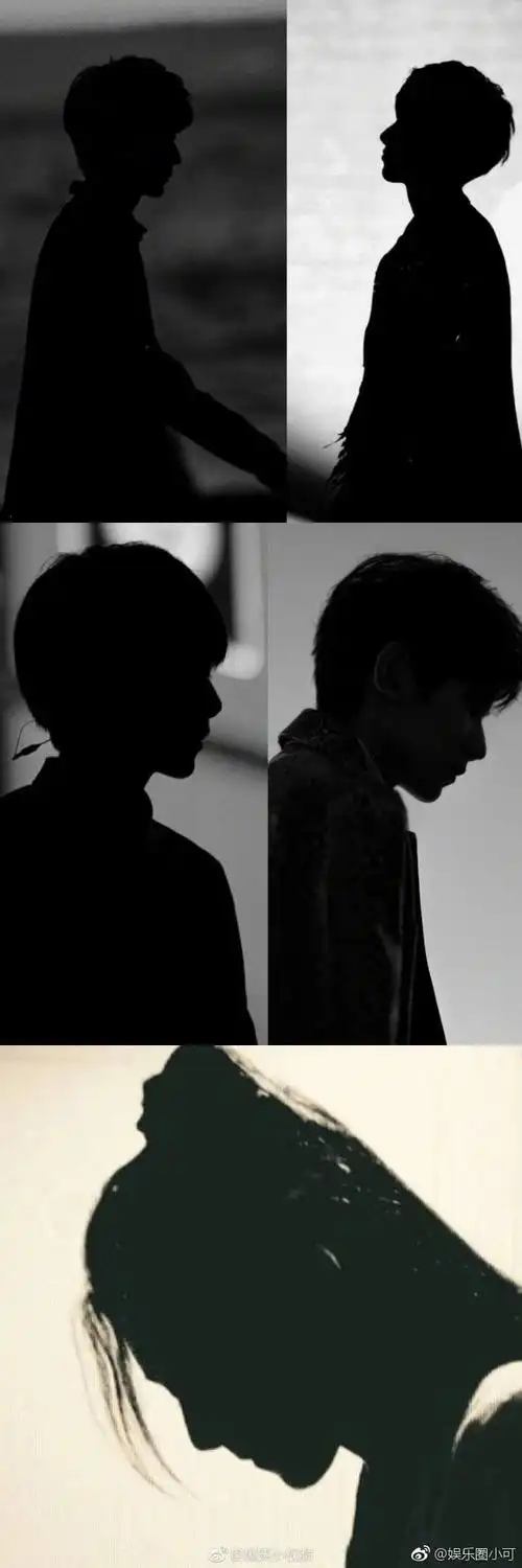 男孩们在黑暗中的剪影,在灯光下绽放光彩