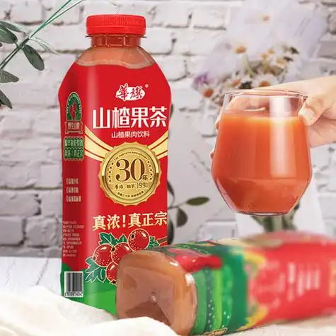 华旗山楂果茶山楂果肉饮料华旗30年系列1l6瓶整箱节日礼盒火锅伴侣