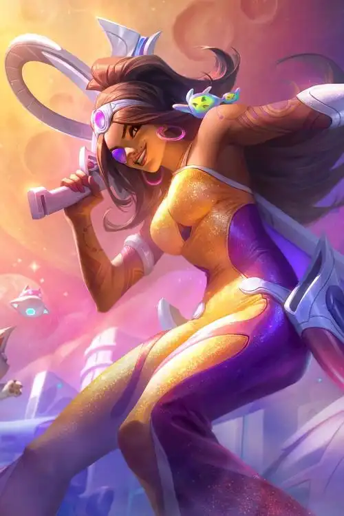 英雄联盟lol太空律动沙漠玫瑰莎弥拉皮肤原画