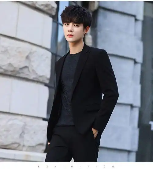 西服套装男高品质2021新款小西装男修身单西休闲西服套装新郎伴郎结婚