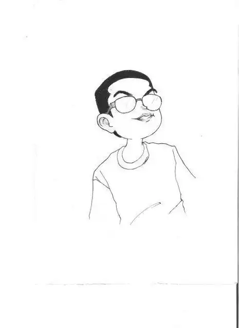 平头男生简笔画