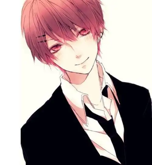 超帅气动漫红色头发男生头像图片