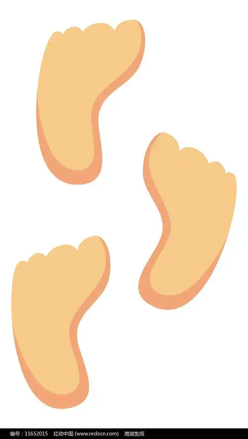 手绘卡通三只脚丫