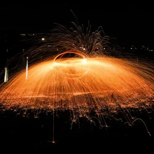 钢丝棉烟花烟火网红手摇手甩烟花甩火焰钢丝棉烟花光绘打铁花烟火烟花