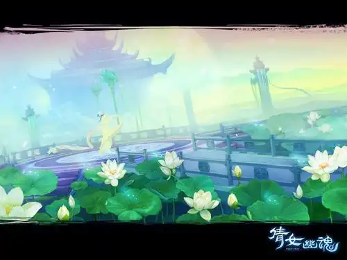荷花碧连天的瑶池仙境