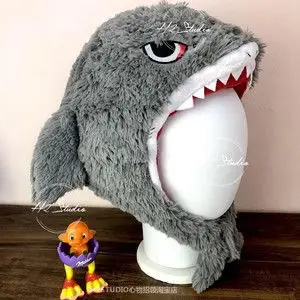 日本环球影城usj jaws鲨鱼头套 鲨鱼帽子