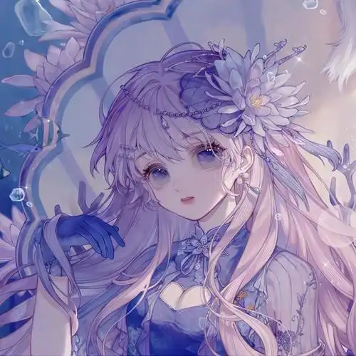 紫色系列动漫女生头像超妙