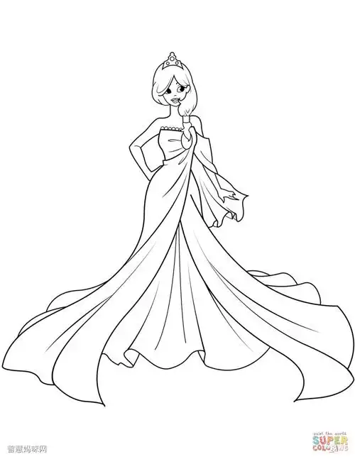 美丽的公主简笔画图片2