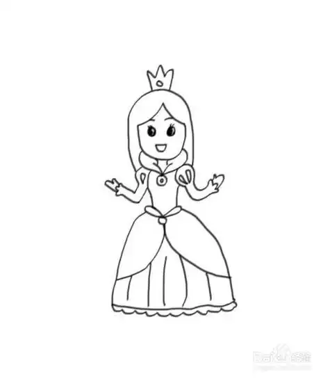 非常难的公主简笔画