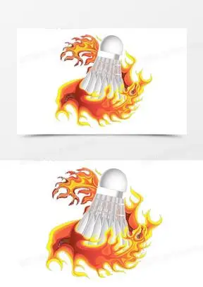 一团火围绕的羽毛球