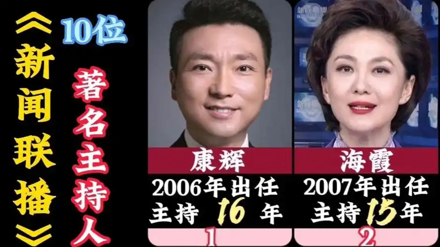 《新闻联播》十大著名主持人:出任时间最高32年,全部标准国字脸