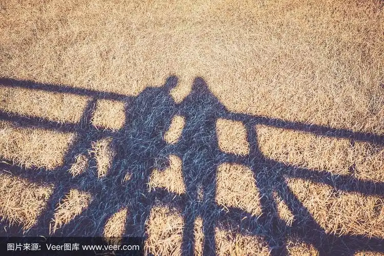 两个人的影子拉近了