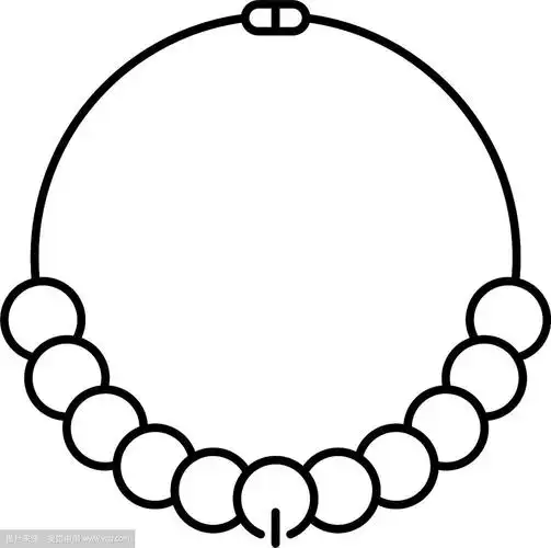 时尚珍珠项链图标轮廓风格