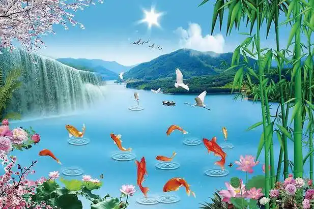 九鱼聚财图,软装风水开运必挂之图,长长久久,吉祥如意