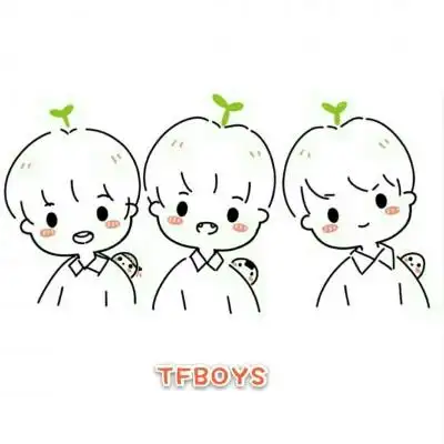 tfboys简笔画头像敲可爱欧小辞小凯老婆