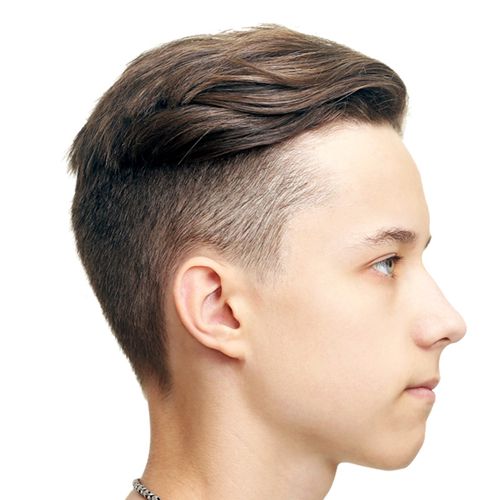 米尔真发补发男生假发短发h男士大背头织发片块无痕韩版帅气quiff