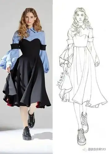 服装设计秀场临摹之效果图线稿100张
