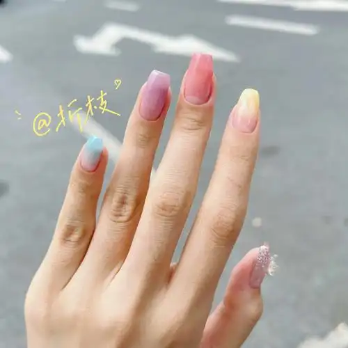 夏日糖果色渐变美甲mynails