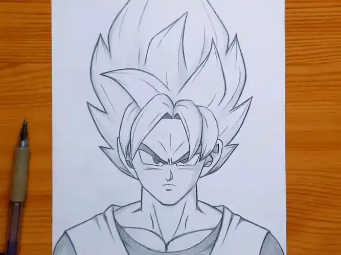 龙珠z手绘画-超级赛亚人-悟空-goku super saiyan手绘画