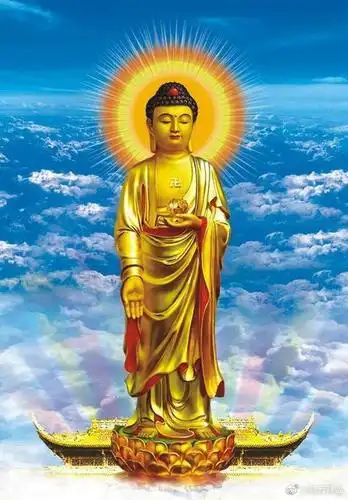 佛光普照天降祥瑞紫气东来神奇般七彩佛光万道笼罩于我一身