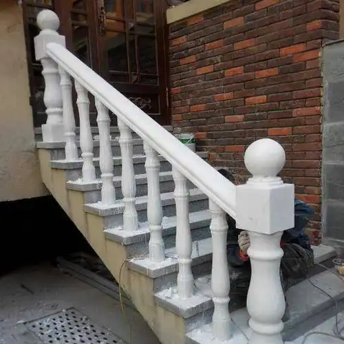 花岗岩汉白玉楼梯扶手阳台柱 欧式罗马柱圆形台阶柱厂家批发定制
