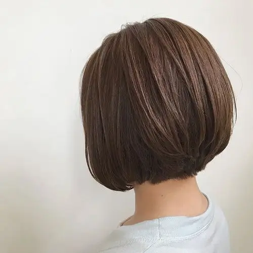 圆形的波波头短发,小颜有气质