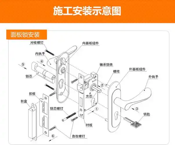 jingping不锈钢锁具家用室内卫生间木门房门锁锁体通用型卧室门锁换锁