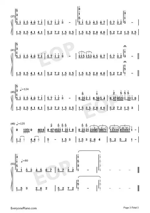 瓦妮莎的微笑-理查德·克莱德曼双手简谱预览3