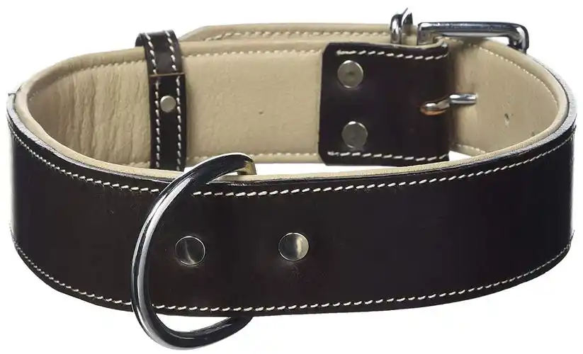 knuffelwuff 13910 皮项圈 braun/beige halsumfang 55-66cm