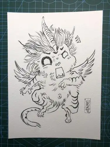 山海经的神兽-穷奇很早以前买了杉泽的观山海,画得太好了,但是一直