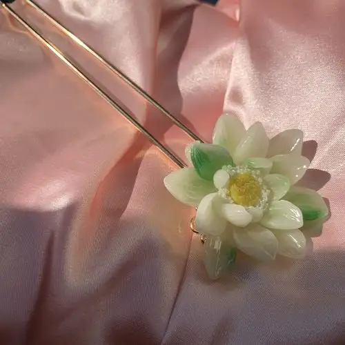 春江花月少女小清新古风荷花发簪汉服配饰发饰