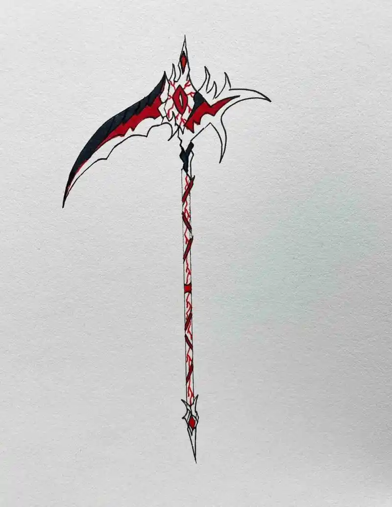 血元素暗元素镰刀绘画过程