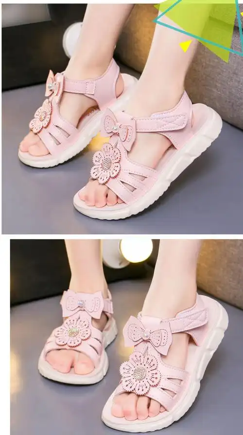 儿童凉鞋女童公主鞋夏季新款小女孩软底沙滩宝宝鞋中大童鞋子216粉色