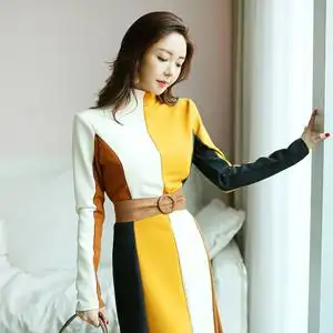 时尚名媛气质女神范连衣裙职场女装衣服干练知性简约裙子正式场合