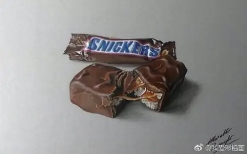逼真的巧克力彩铅手绘士力架m豆奥利奥彩铅手绘图片