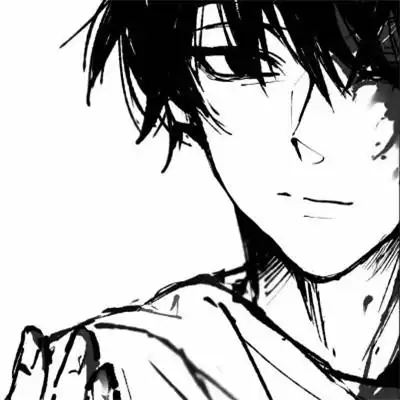 优质动漫男头像黑白高清图片