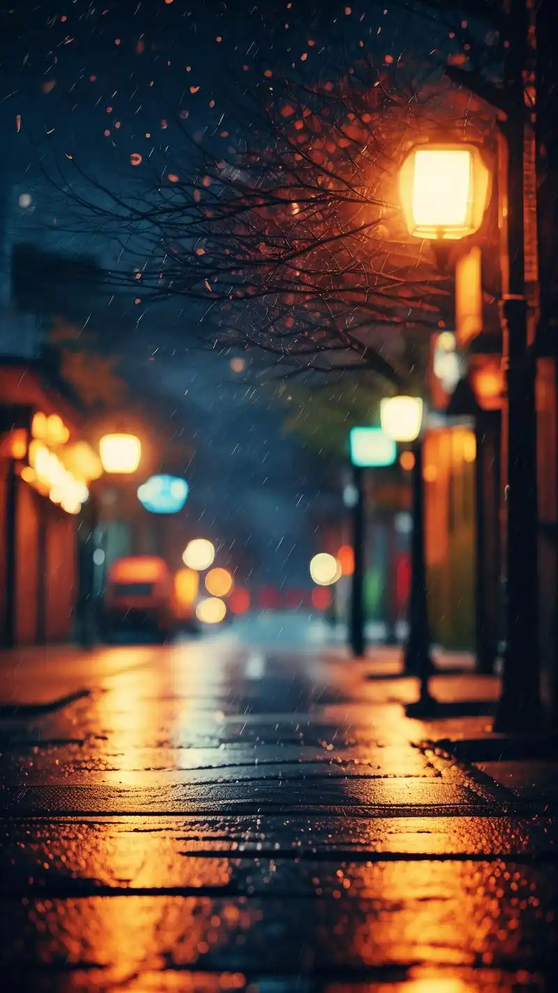 91夜晚路灯街景壁纸精选78