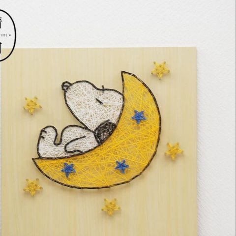 钉子绕线画史努比绕线画立体装饰画学生手工作品作业!丝线画绕线