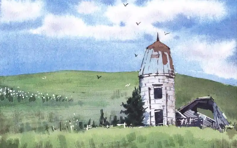 呓鹿社水彩风景画第九课建筑基础水彩风景入门课程