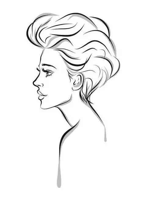 侧面简笔画女的