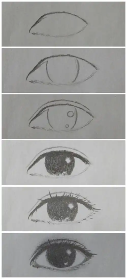 简单眼睛画法,自学提供——离笙